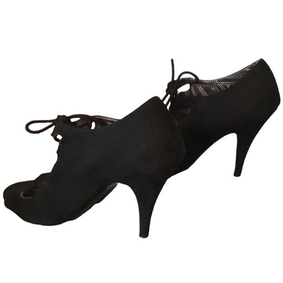 Christian Siriano for Payless Women’s Black Faux Suede Lace Up Heels Size 8.5 - Picture 5 of 8